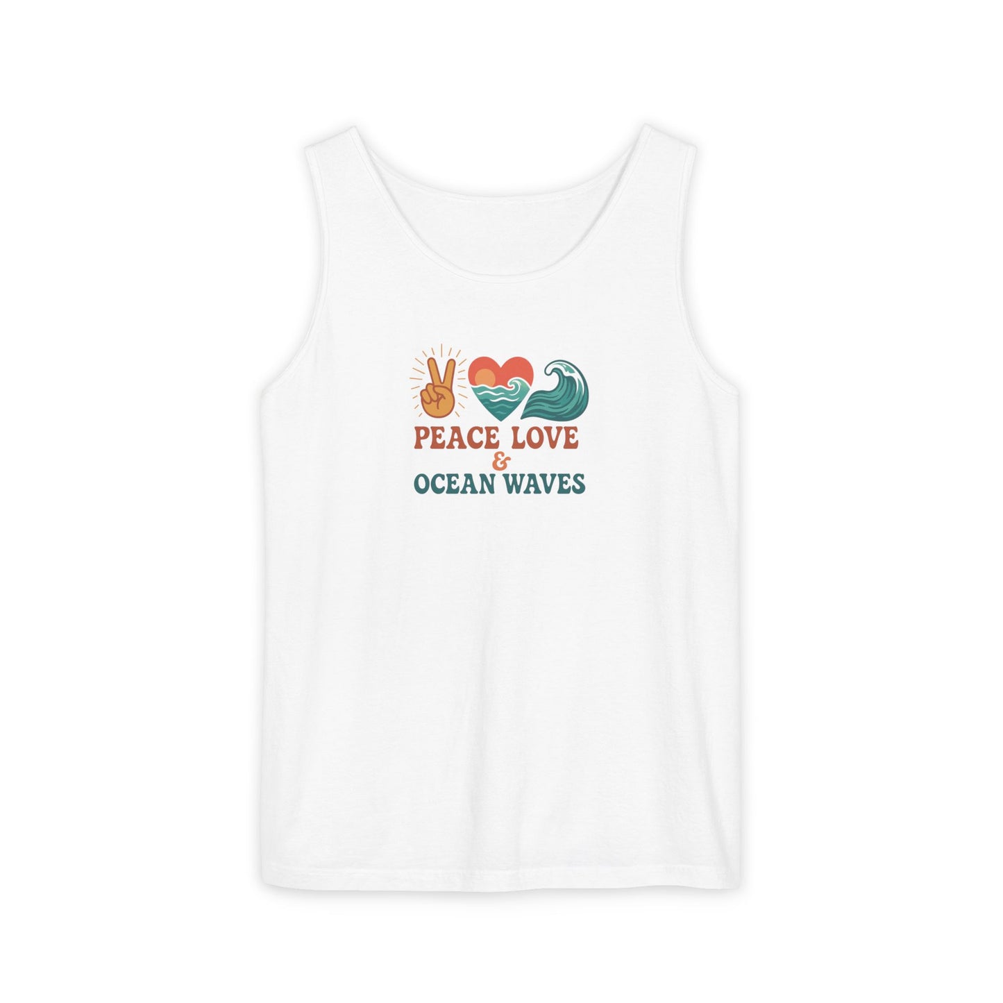 Ocean Waves Tank Top, Beach Lover Summer Shirt