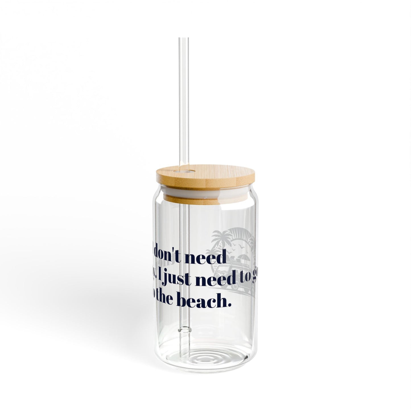Gift for Beach Travel Mug Lovers Don't Need Therapy Glass Tumbler With Lid