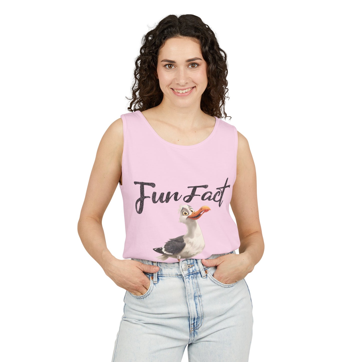 Vacation Shirts Funny Cartoon Seagull Fun Fact Don't Care Tank Top For Men Or Women 100% Cotton Unisex Tanks