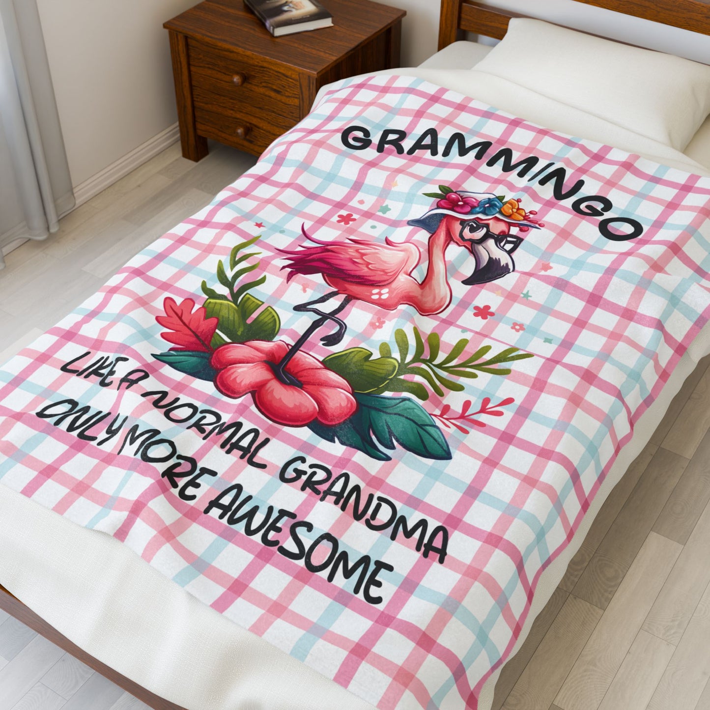 Gift For Grandmothers, Grammingo Soft Velveteen Plush Blanket, Cozy Cute, and Comfy Home Decor