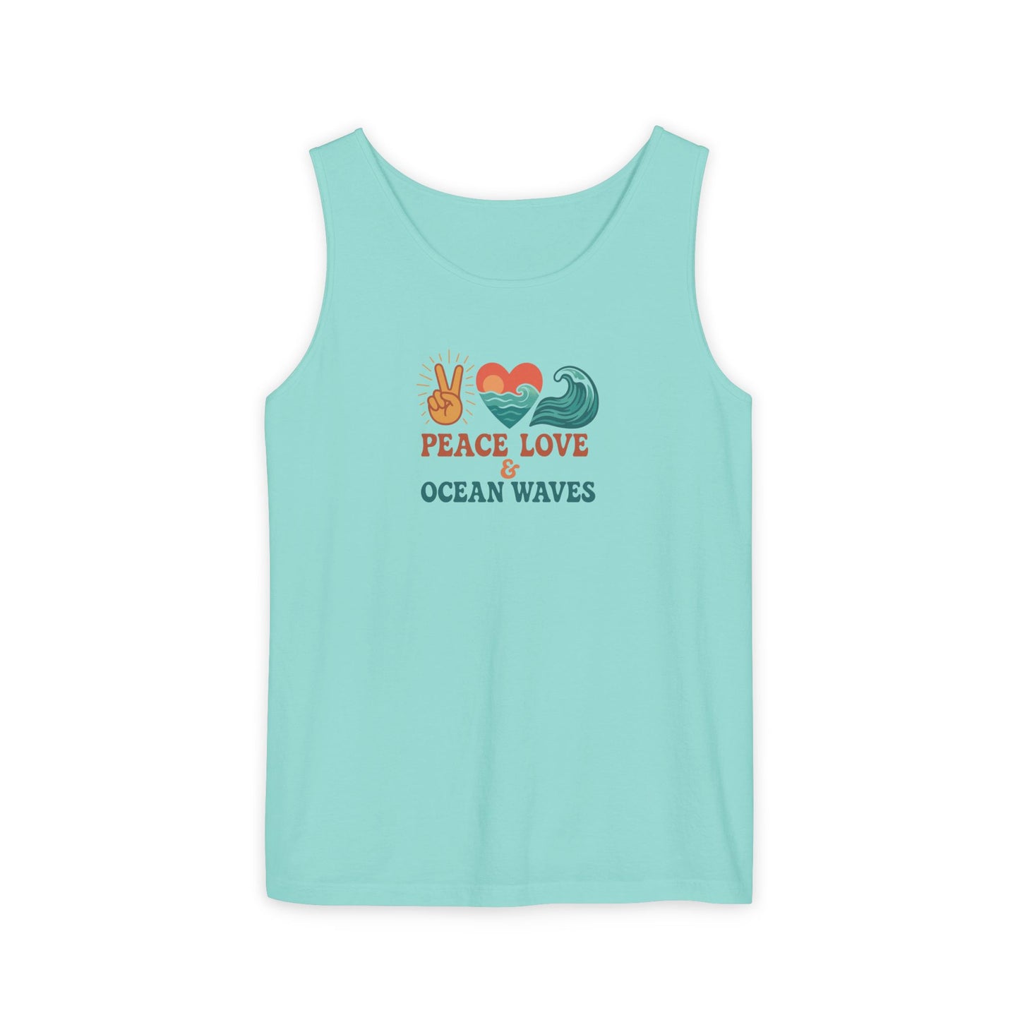 Ocean Waves Tank Top, Beach Lover Summer Shirt