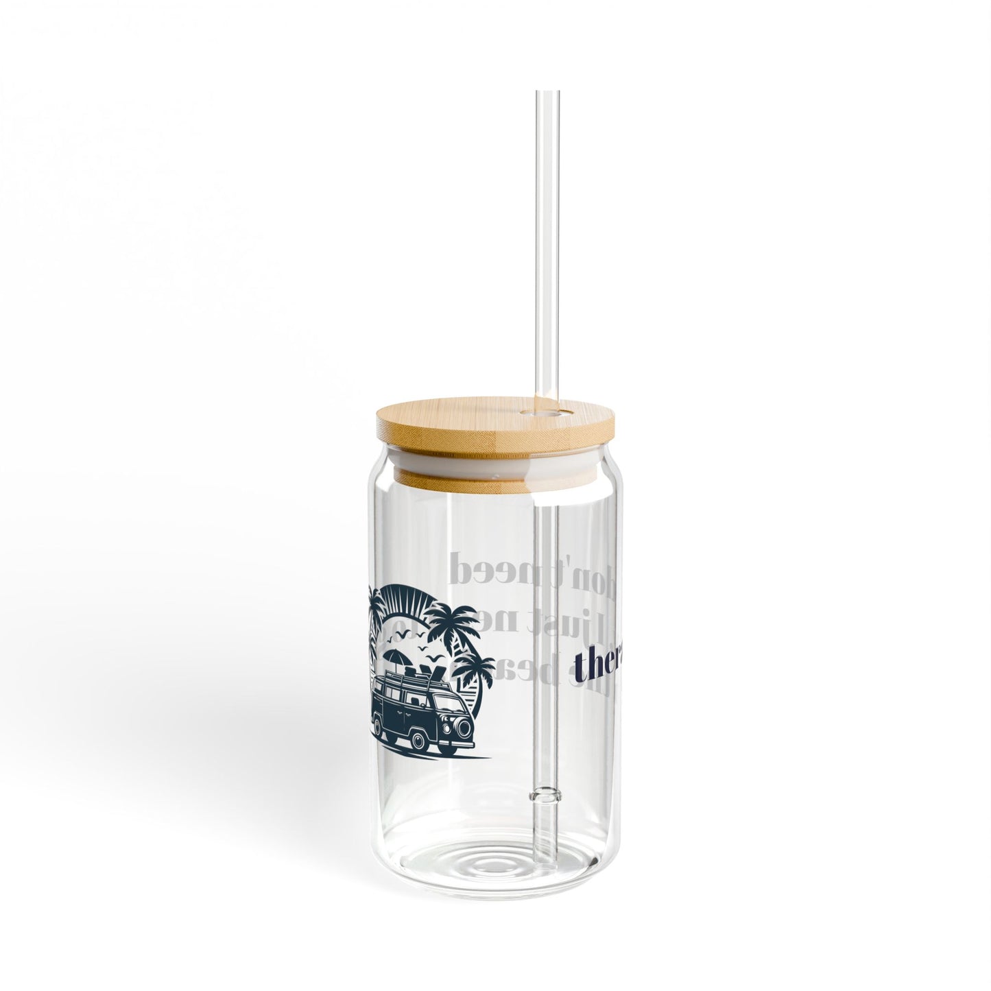 Gift for Beach Travel Mug Lovers Don't Need Therapy Glass Tumbler With Lid