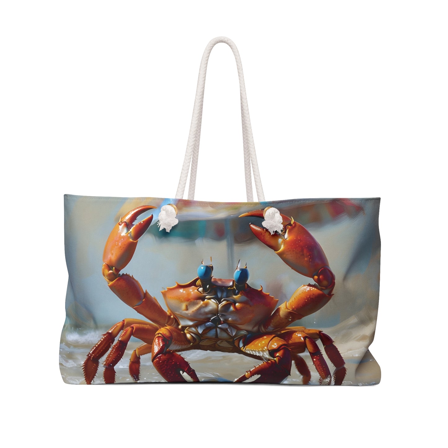 Colorful Crab Weekender Bag Coastal Beach Bag