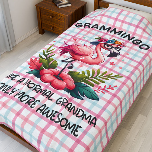 Gift For Grandmothers, Grammingo Soft Velveteen Plush Blanket, Cozy Cute, and Comfy Home Decor