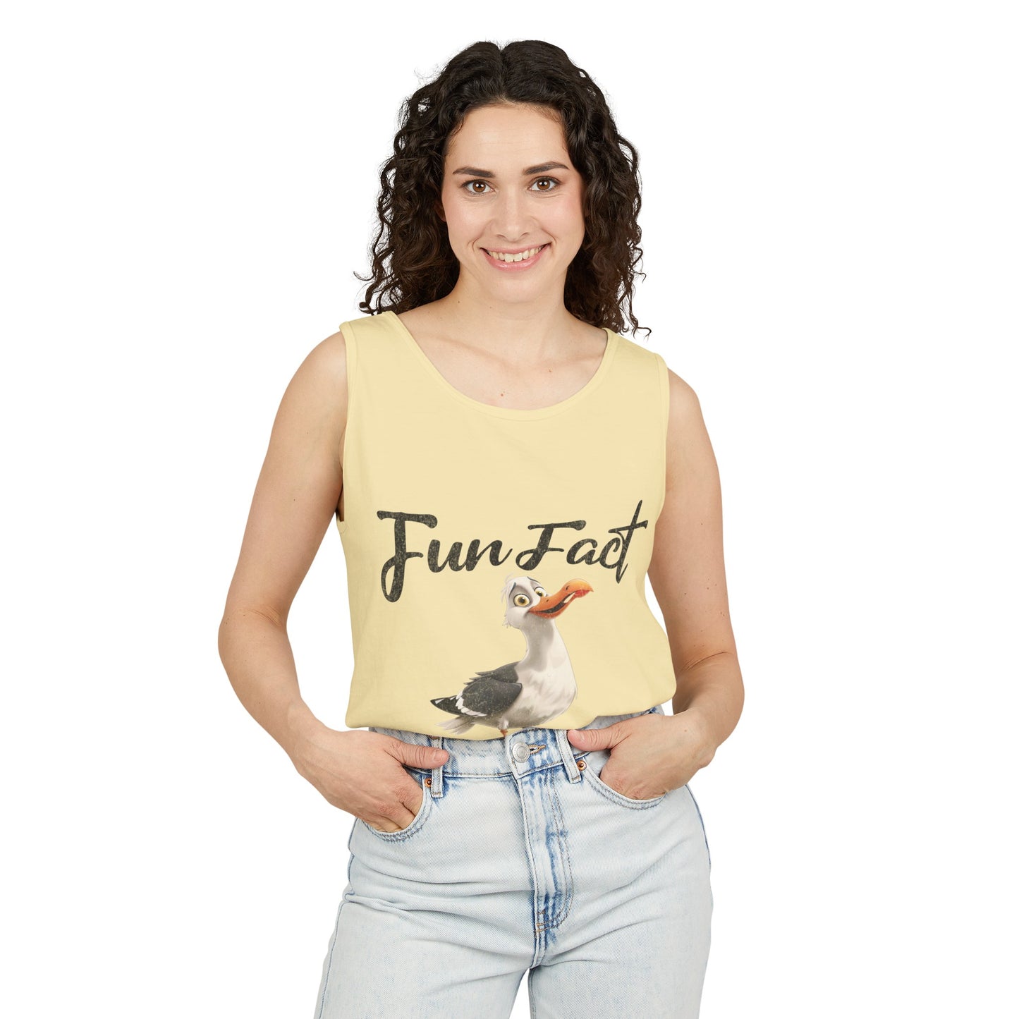Vacation Shirts Funny Cartoon Seagull Fun Fact Don't Care Tank Top For Men Or Women 100% Cotton Unisex Tanks