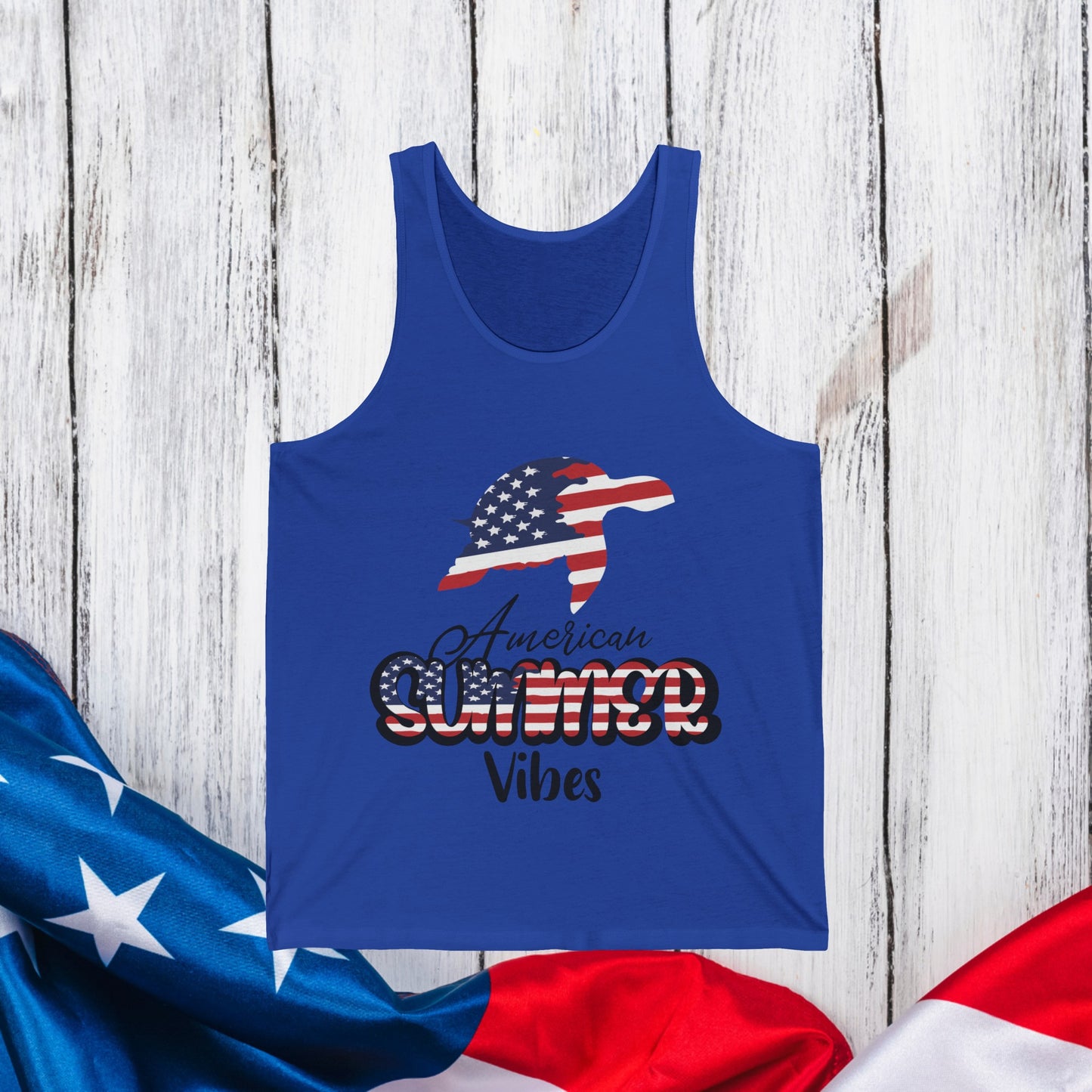 4th Of July Shirt, Red White Blue Sea Turtle Tank, American Summer Vibes Independence Day Fourth Of July Picnic Unisex Tank Top