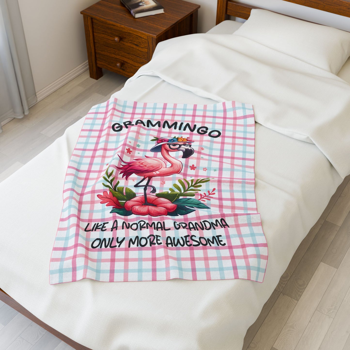 Gift For Grandmothers, Grammingo Soft Velveteen Plush Blanket, Cozy Cute, and Comfy Home Decor