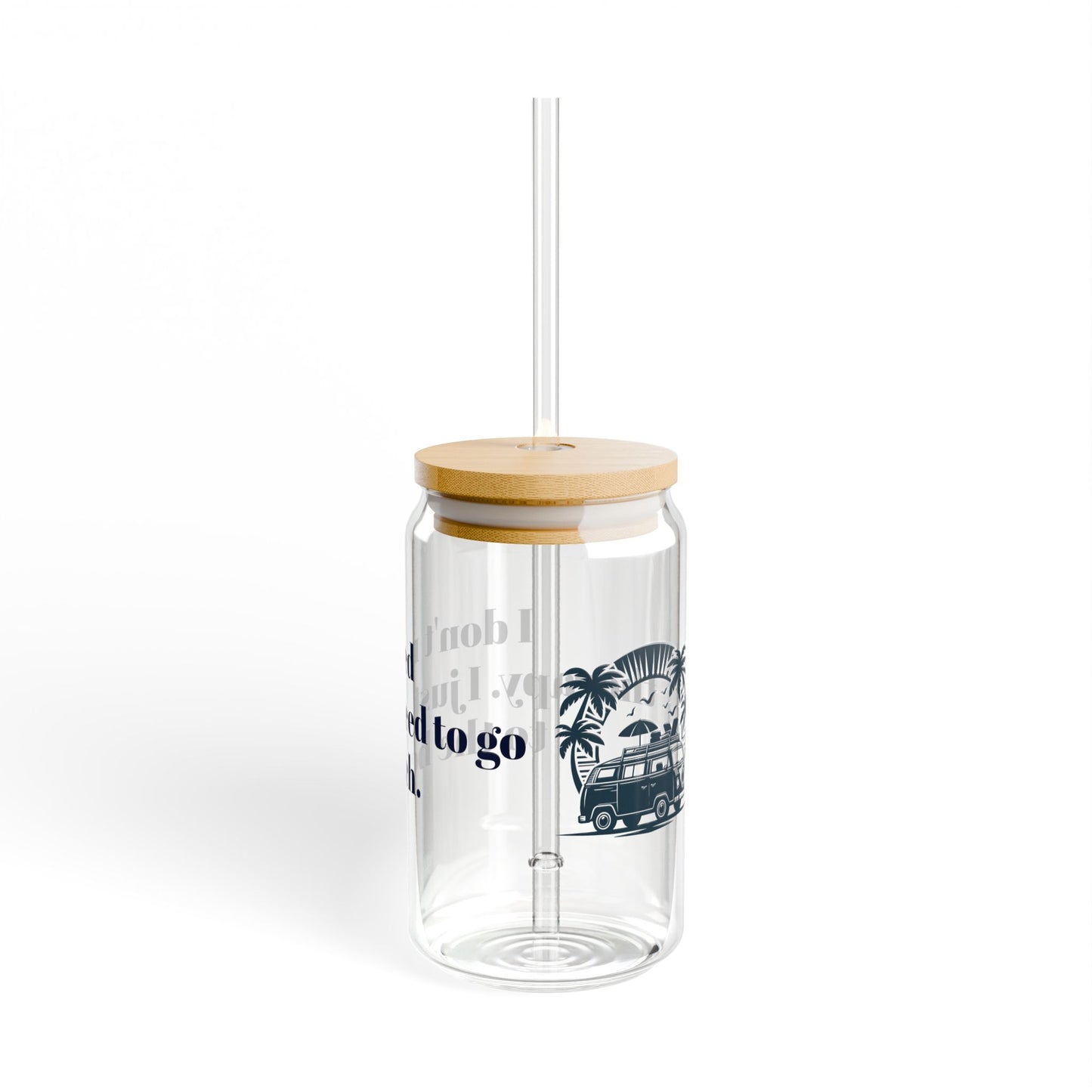 Gift for Beach Travel Mug Lovers Don't Need Therapy Glass Tumbler With Lid