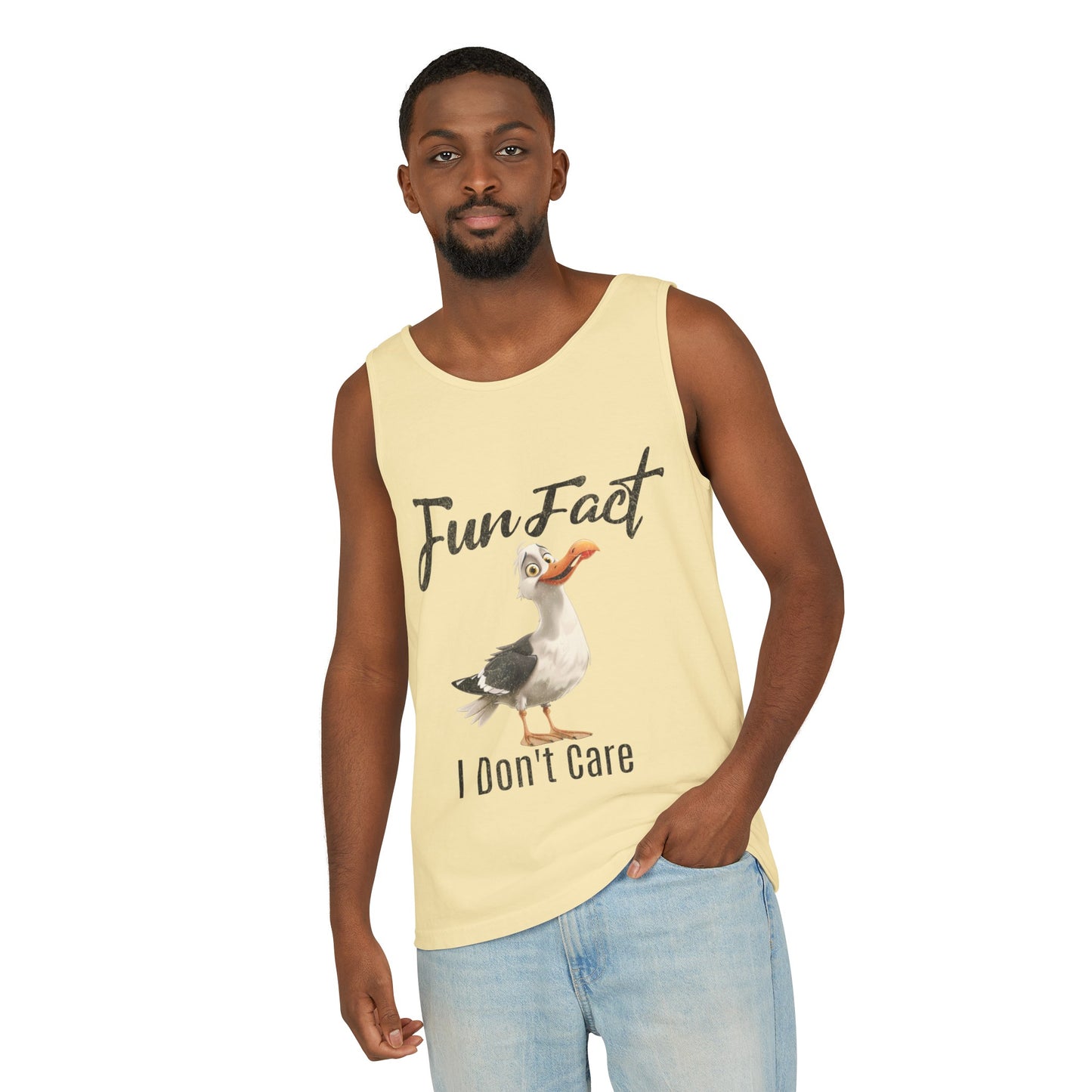 Vacation Shirts Funny Cartoon Seagull Fun Fact Don't Care Tank Top For Men Or Women 100% Cotton Unisex Tanks