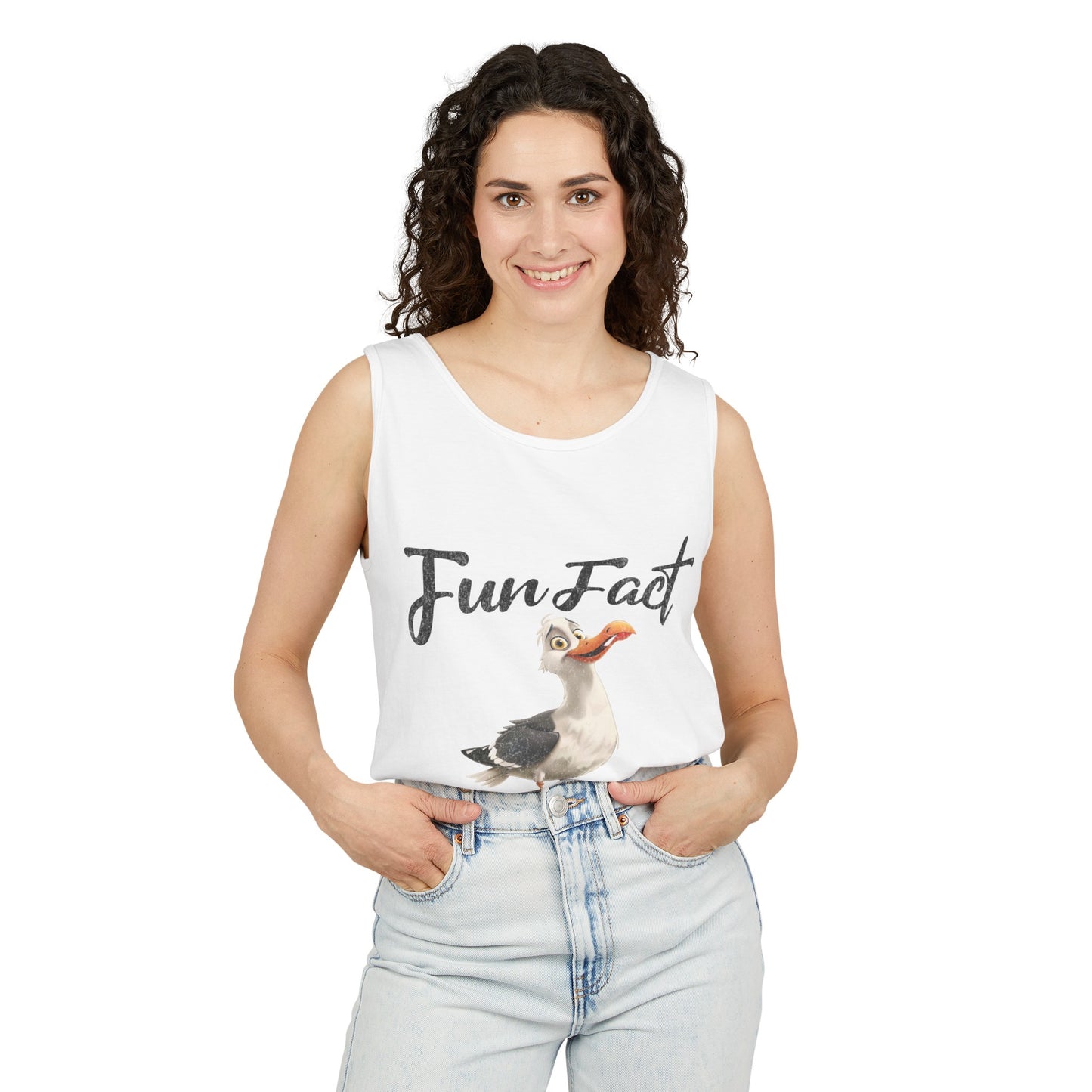 Vacation Shirts Funny Cartoon Seagull Fun Fact Don't Care Tank Top For Men Or Women 100% Cotton Unisex Tanks