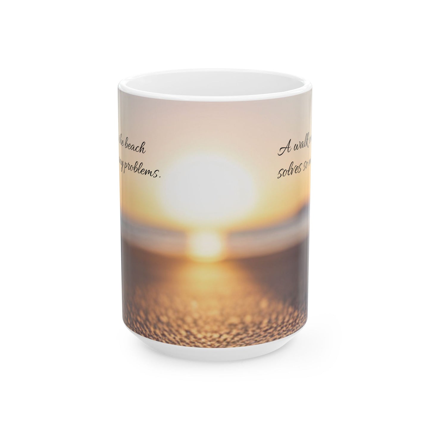 Stress Relief Beach Inspired Large Coffee Mug A Walk On The Beach Solves So Many Problems Tea Cup Unique Gifts For Women Or Men