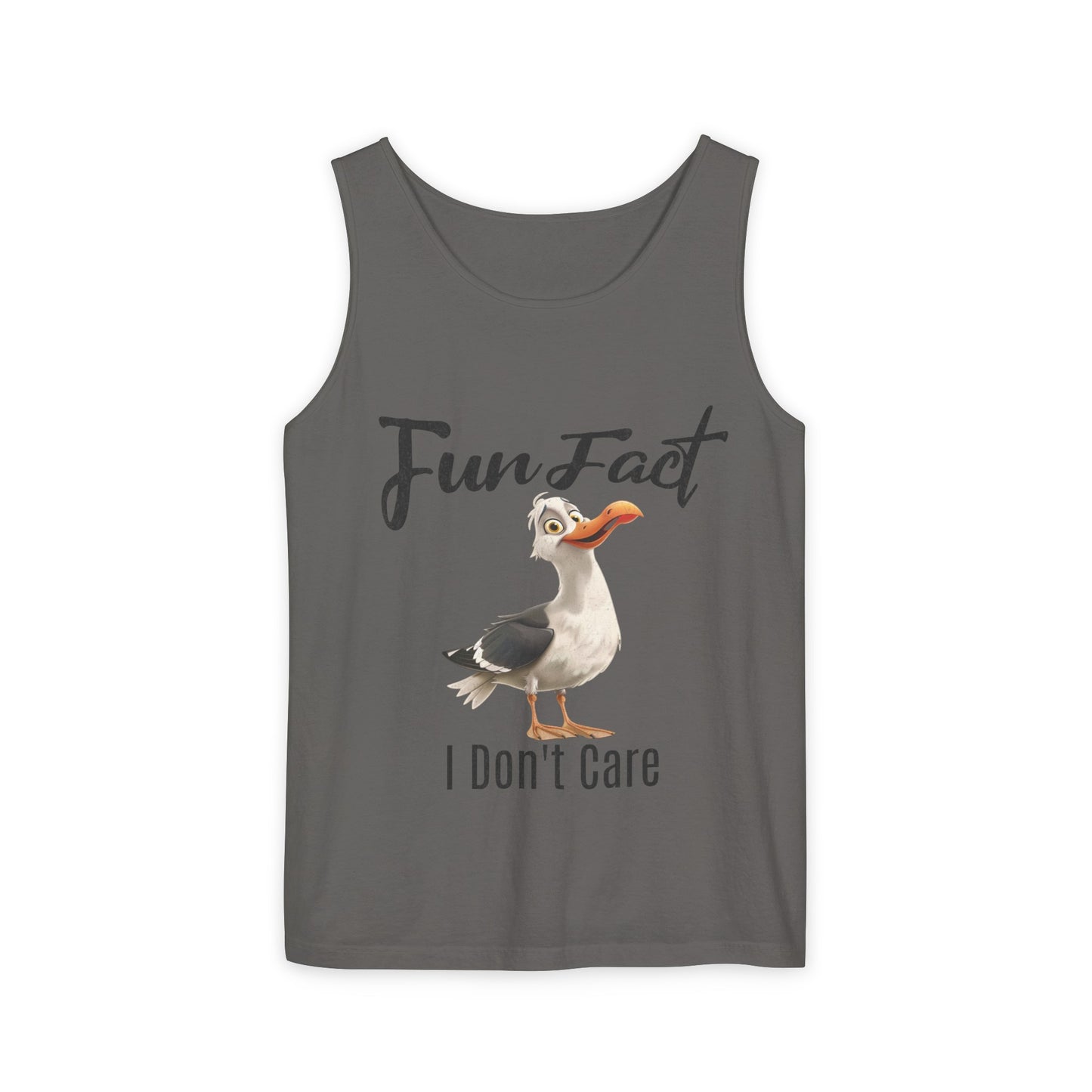 Vacation Shirts Funny Cartoon Seagull Fun Fact Don't Care Tank Top For Men Or Women 100% Cotton Unisex Tanks
