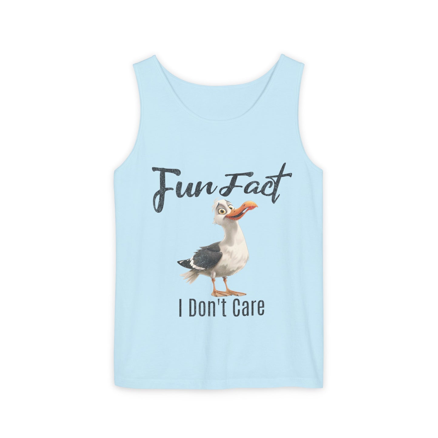 Vacation Shirts Funny Cartoon Seagull Fun Fact Don't Care Tank Top For Men Or Women 100% Cotton Unisex Tanks