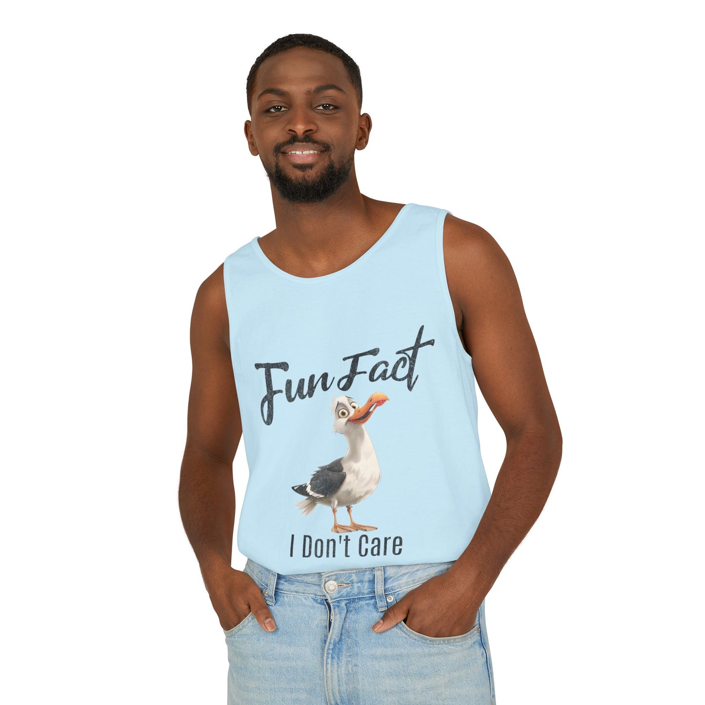 Vacation Shirts Funny Cartoon Seagull Fun Fact Don't Care Tank Top For Men Or Women 100% Cotton Unisex Tanks