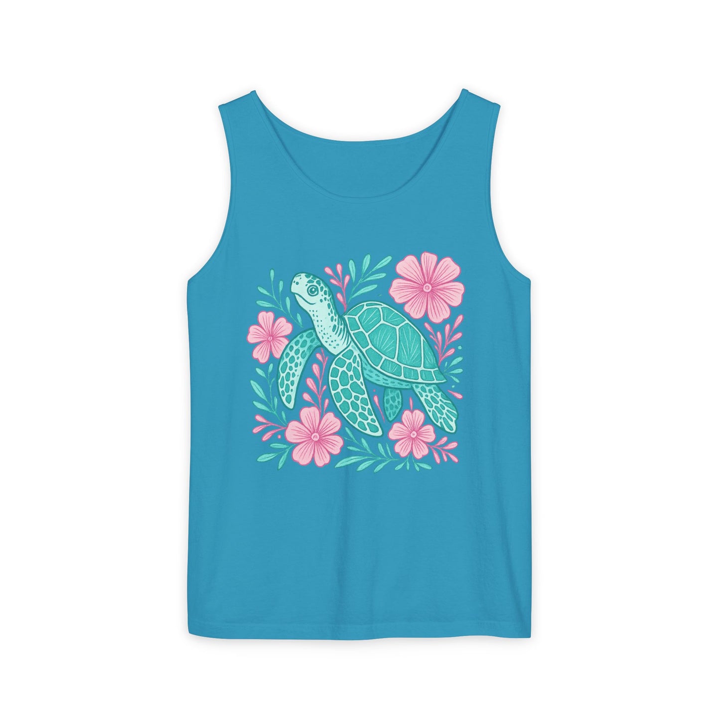 Sea Turtle Tank Top Beach Ocean Lovers Apparel, Turtle Lovers Shirt, Summer Sleeveless Shirt, Nature Lover Gift, Tropical Beachwear For Her