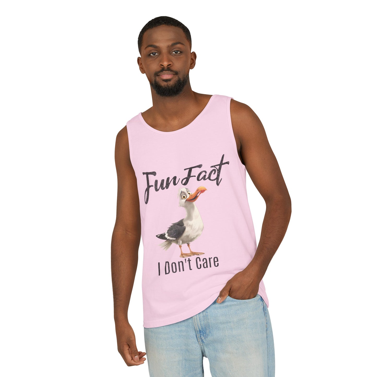 Vacation Shirts Funny Cartoon Seagull Fun Fact Don't Care Tank Top For Men Or Women 100% Cotton Unisex Tanks