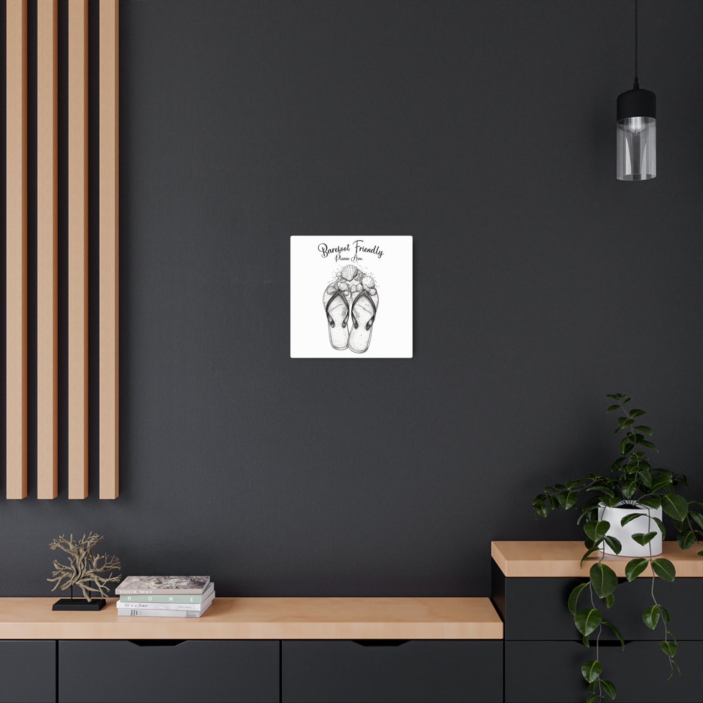 Coastal Bathroom Metal Sign Barefoot Friendly Please Aim