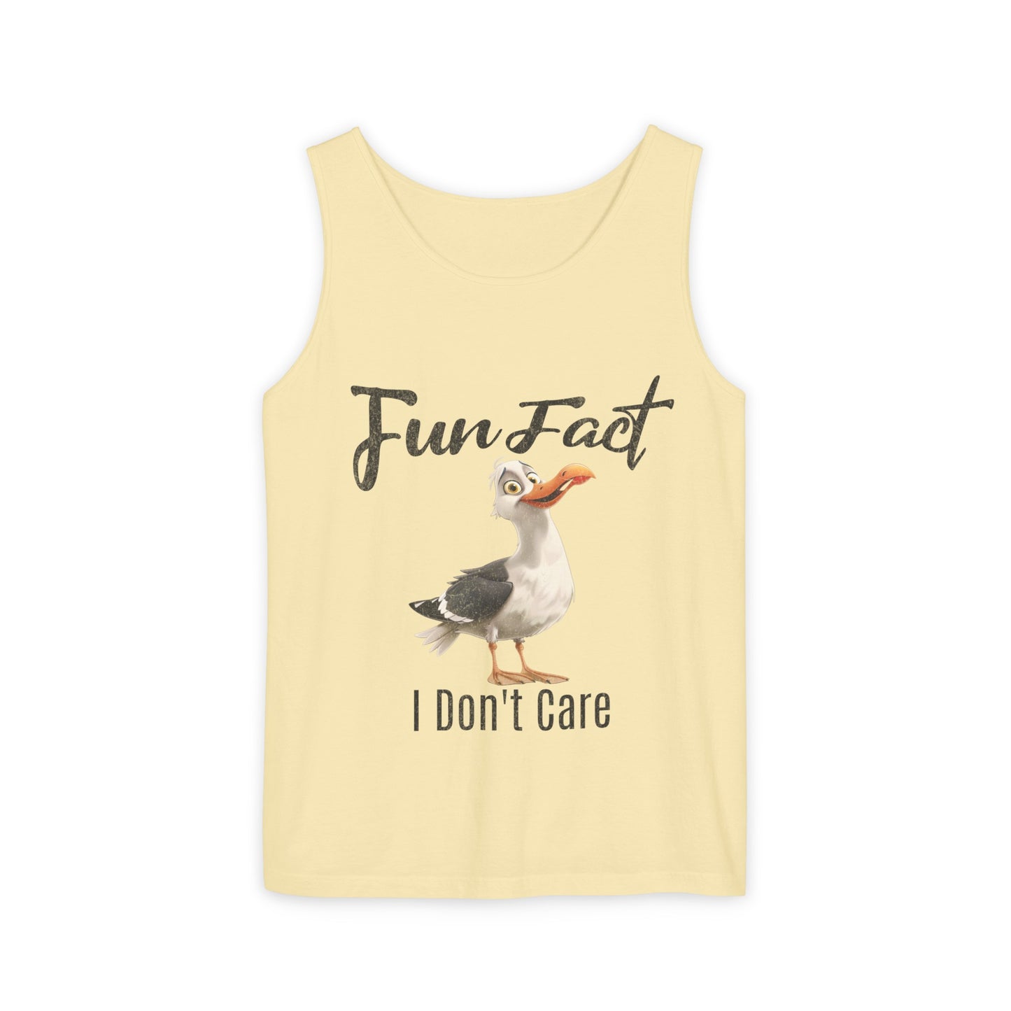 Vacation Shirts Funny Cartoon Seagull Fun Fact Don't Care Tank Top For Men Or Women 100% Cotton Unisex Tanks