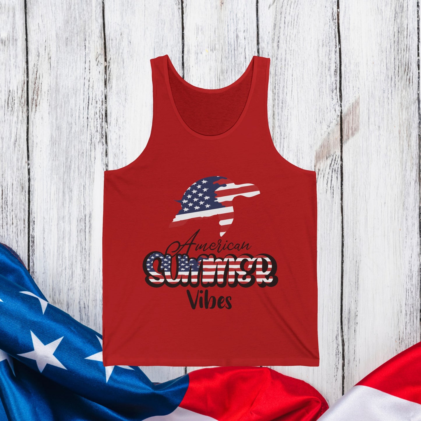 4th Of July Shirt, Red White Blue Sea Turtle Tank, American Summer Vibes Independence Day Fourth Of July Picnic Unisex Tank Top