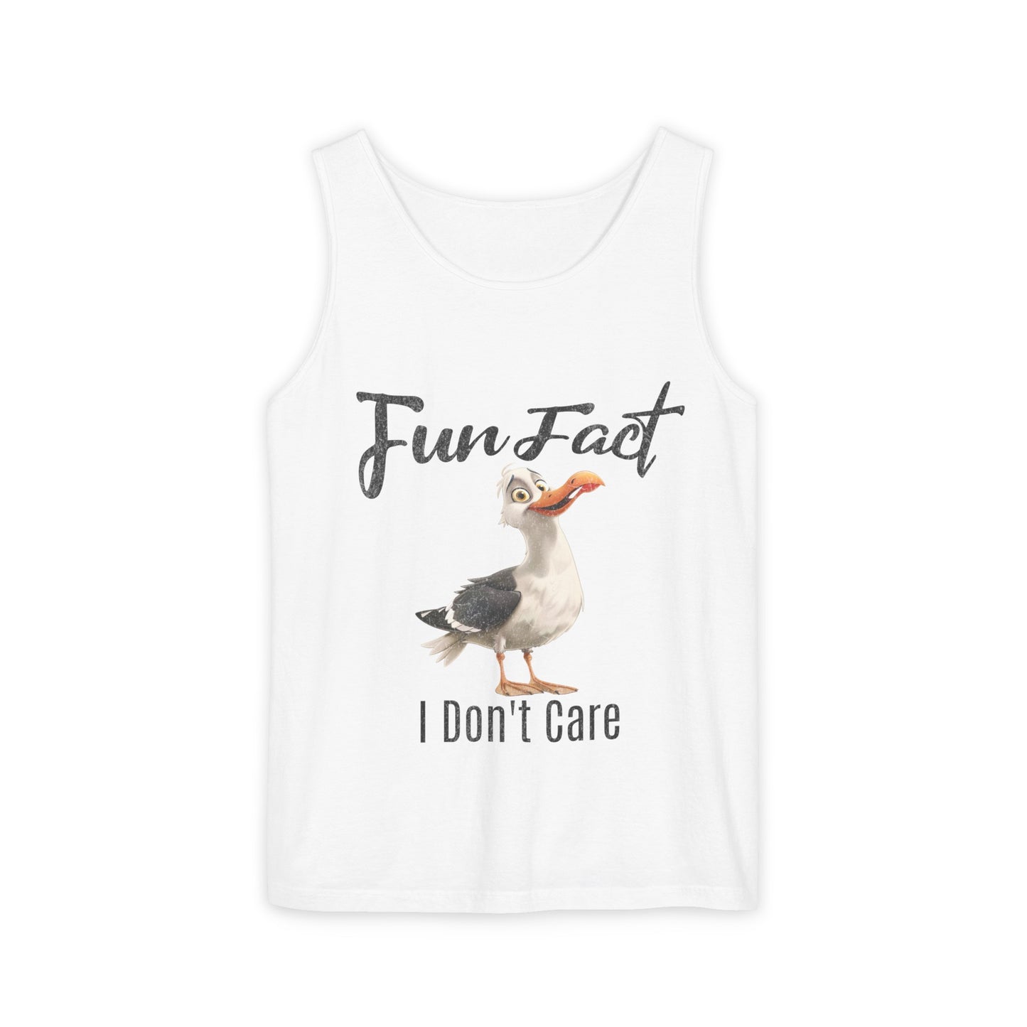 Vacation Shirts Funny Cartoon Seagull Fun Fact Don't Care Tank Top For Men Or Women 100% Cotton Unisex Tanks