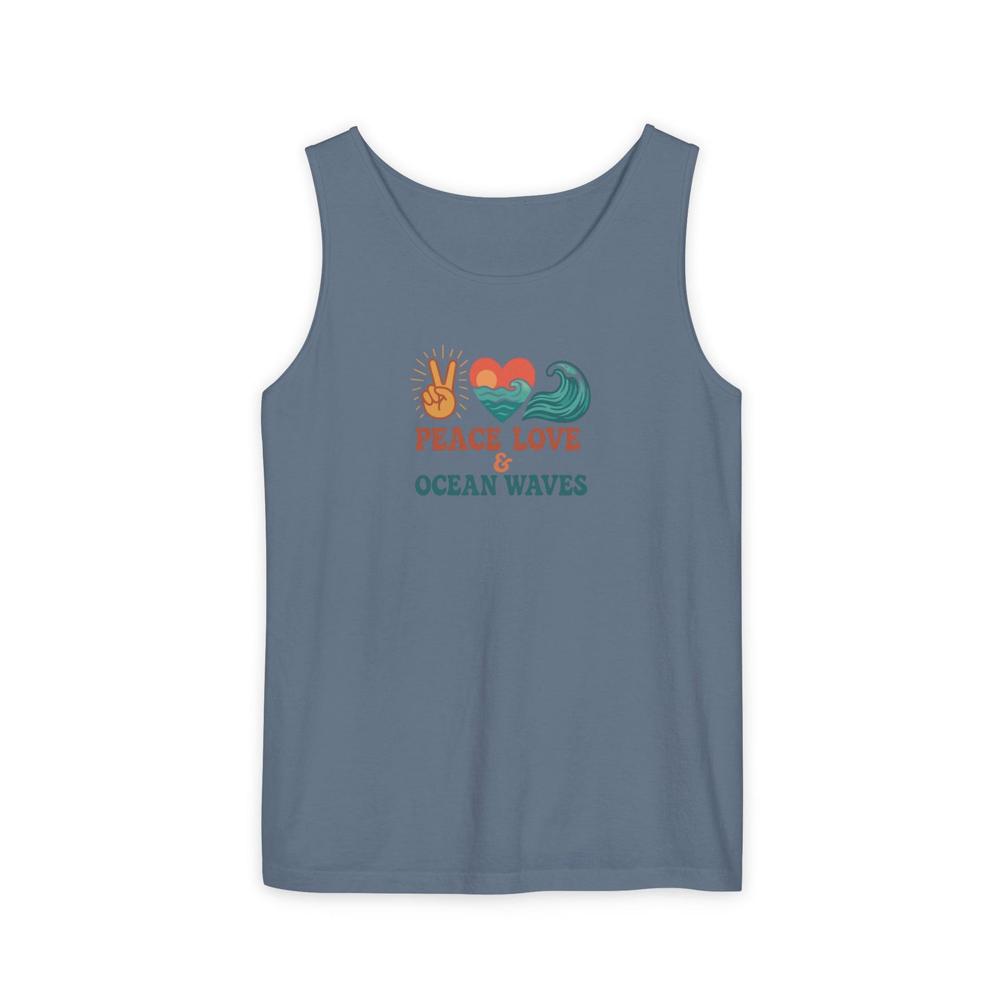 Ocean Waves Tank Top, Beach Lover Summer Shirt