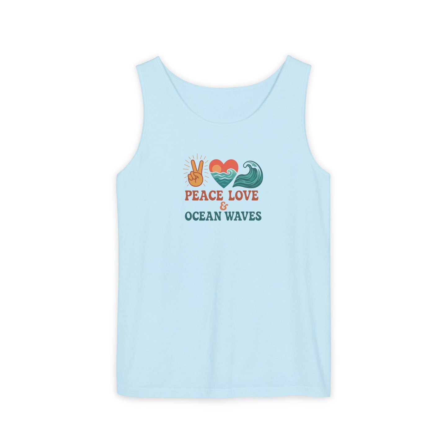 Ocean Waves Tank Top, Beach Lover Summer Shirt