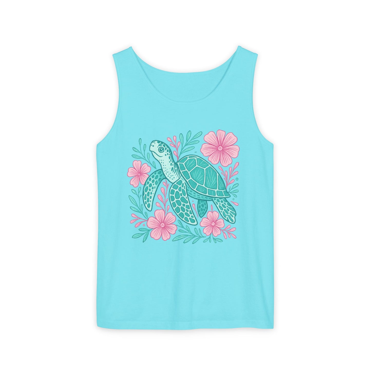 Sea Turtle Tank Top Beach Ocean Lovers Apparel, Turtle Lovers Shirt, Summer Sleeveless Shirt, Nature Lover Gift, Tropical Beachwear For Her