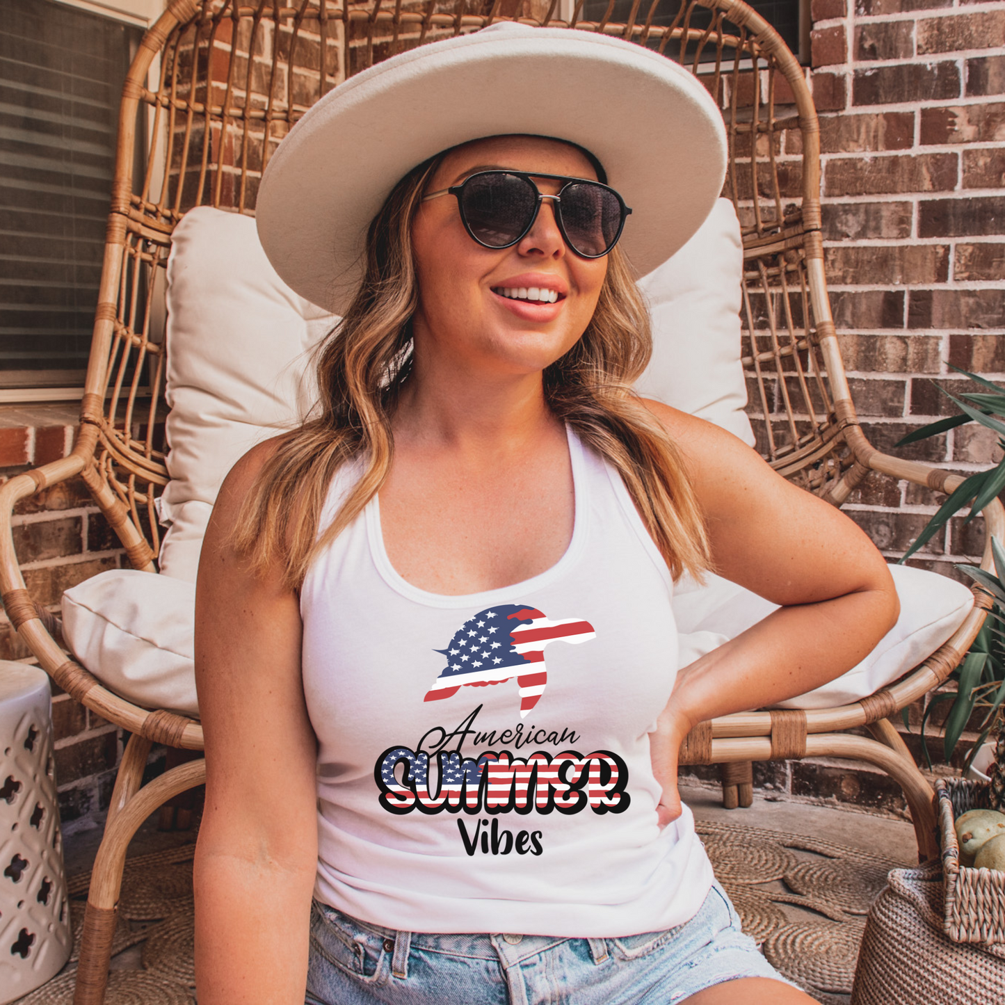 4th Of July Shirt, Red White Blue Sea Turtle Tank, American Summer Vibes Independence Day Fourth Of July Picnic Unisex Tank Top