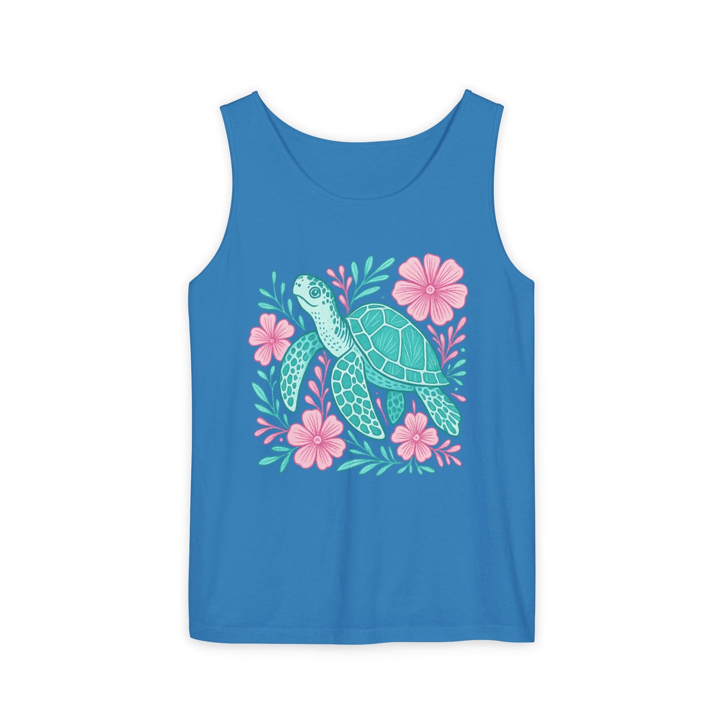 Sea Turtle Tank Top Beach Ocean Lovers Apparel, Turtle Lovers Shirt, Summer Sleeveless Shirt, Nature Lover Gift, Tropical Beachwear For Her