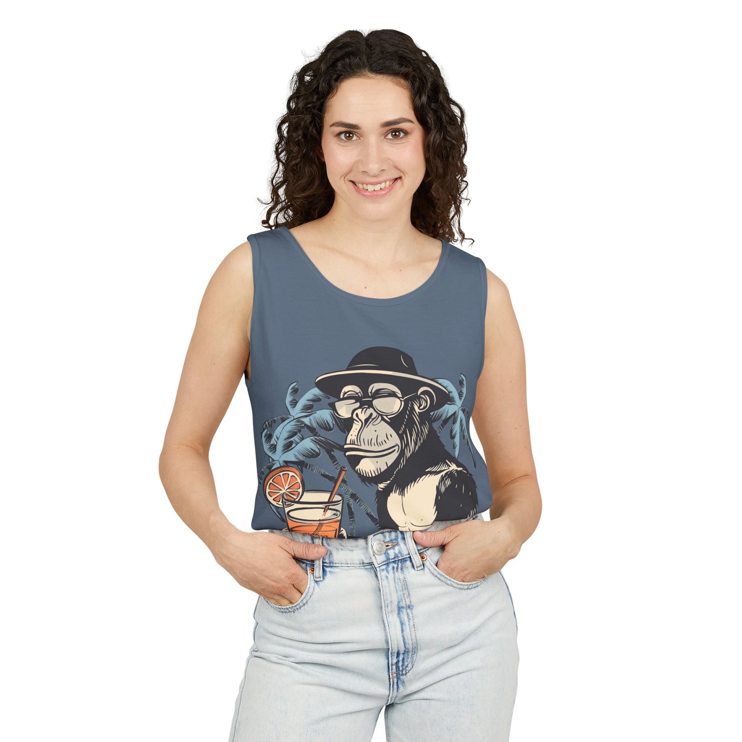 Funny Beach Vacations Shirts Everybody Beach Getting Tipsy Comfort Colors Unisex Garment-Dyed Oversize Tank Top