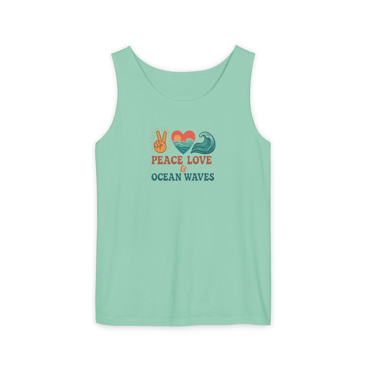 Ocean Waves Tank Top, Beach Lover Summer Shirt