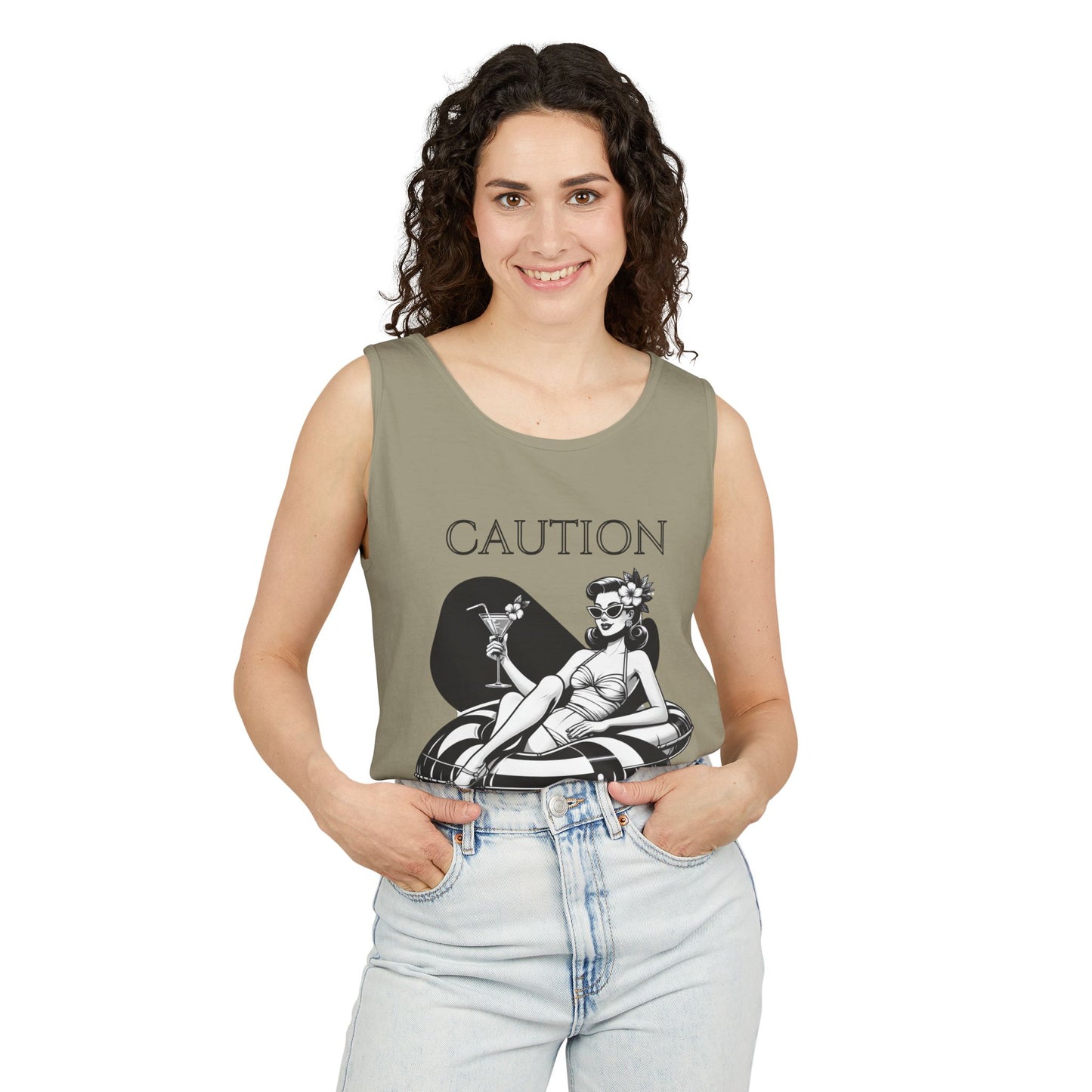 Beach Shirt Caution Hot And Salty Tank Top Retro Summer Tank, Unisex Beach Tank, Vintage Tank, Beach Vacation Shirt, Hot And Salty Tank Top