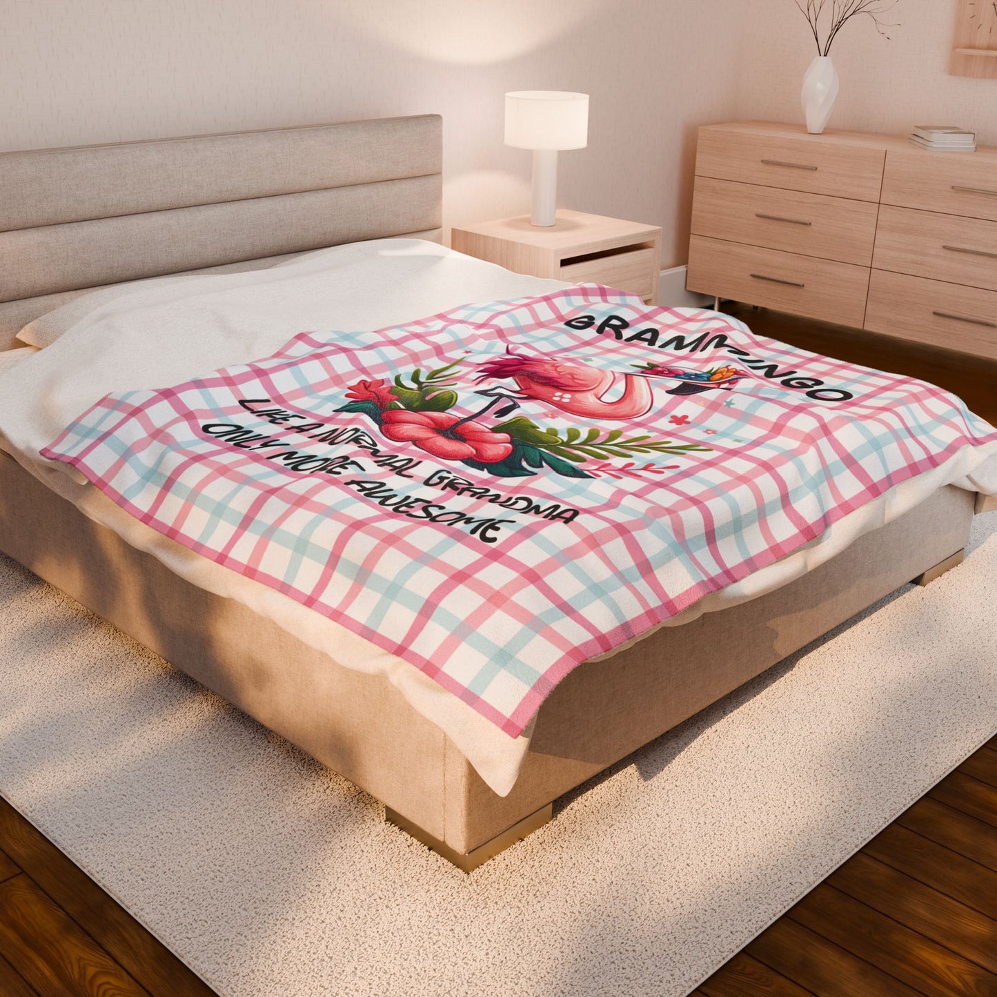 Gift For Grandmothers, Grammingo Soft Velveteen Plush Blanket, Cozy Cute, and Comfy Home Decor