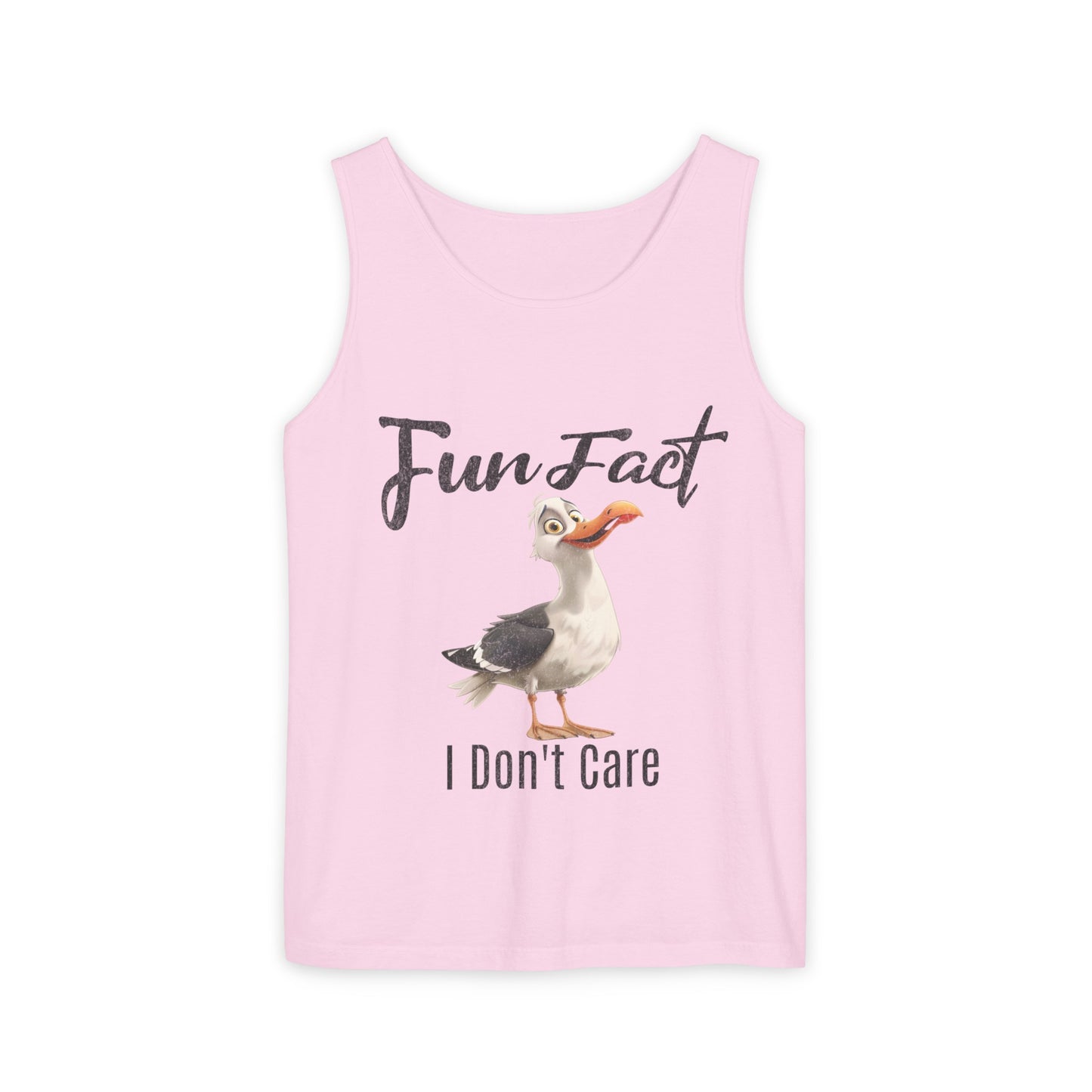 Vacation Shirts Funny Cartoon Seagull Fun Fact Don't Care Tank Top For Men Or Women 100% Cotton Unisex Tanks
