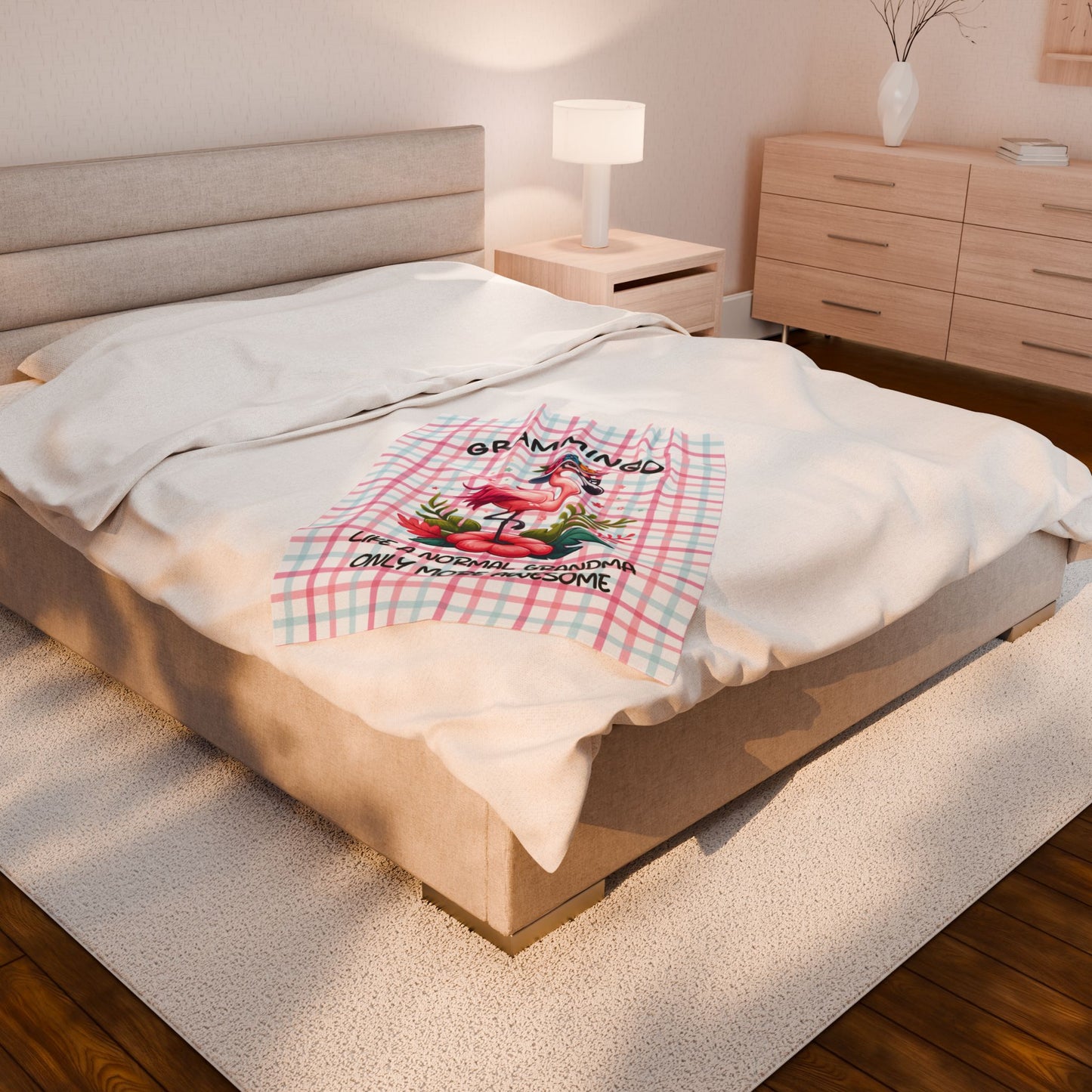 Gift For Grandmothers, Grammingo Soft Velveteen Plush Blanket, Cozy Cute, and Comfy Home Decor