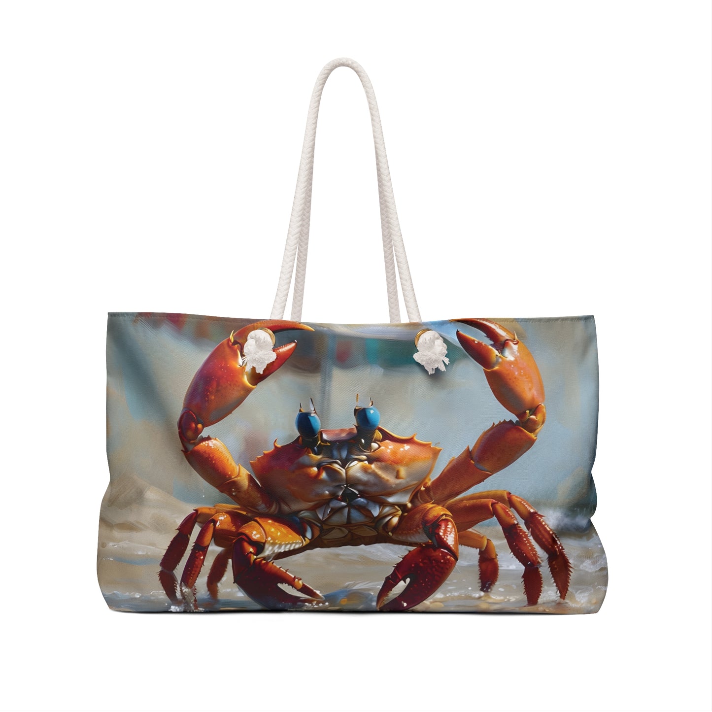 Colorful Crab Weekender Bag Coastal Beach Bag