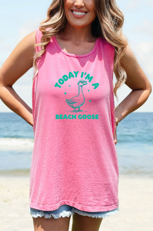 Funny Goose Tank Top, Beach Goose Shirt, Comfort Colors Summer Sleeveless Tee, Humorous Bird Lover Gift, Vintage Cover-up