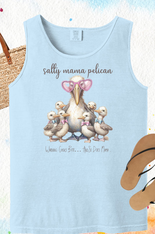 Sassy Mama Pelican Salty Mama Warning Chicks Bite So Does Mama Summer Shirt