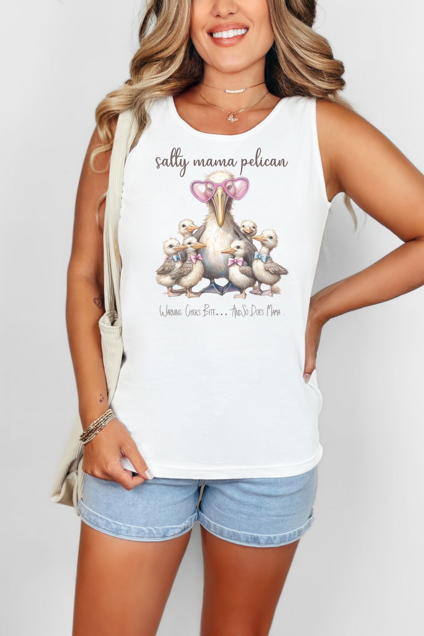 Sassy Mama Pelican Salty Mama Warning Chicks Bite So Does Mama Summer Shirt