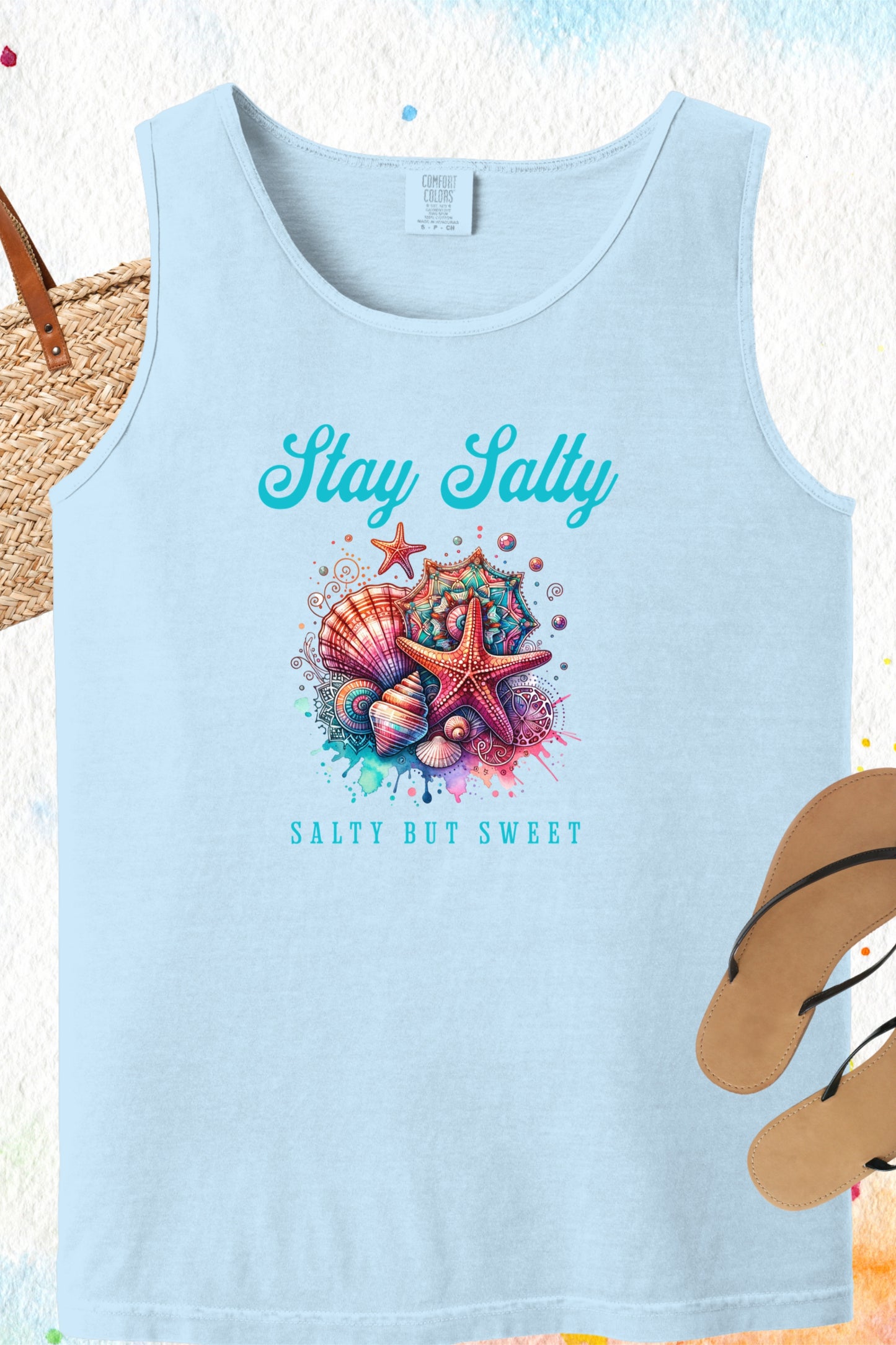 Summer Tank Top, Salty But Sweet Women's Sleeveless Shirt, Beach Vacation Apparel, Ocean Lover Gift, Boho Sun-Kissed Shirts Resort Wear