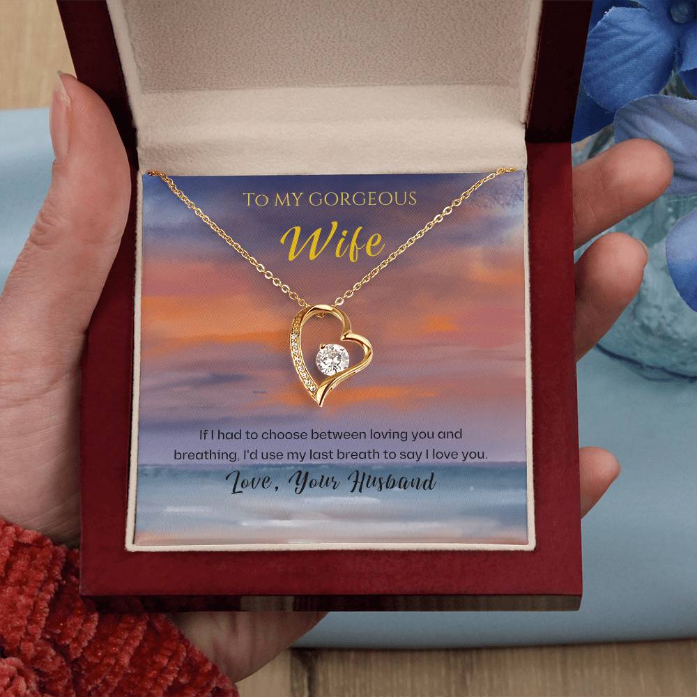 Gift To My Wife: 'Last Breath' Heart Necklace A Love That Lasts Forever