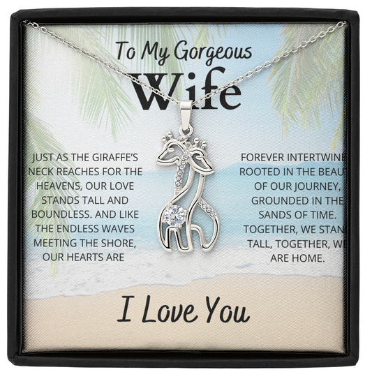 Gift To Wife Forever Intertwined Giraffe Necklace Symbol of Love & Adventure Beach-Themed Gift