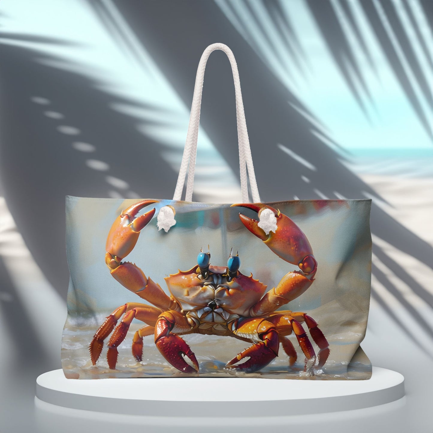 Colorful Crab Weekender Bag Coastal Beach Bag