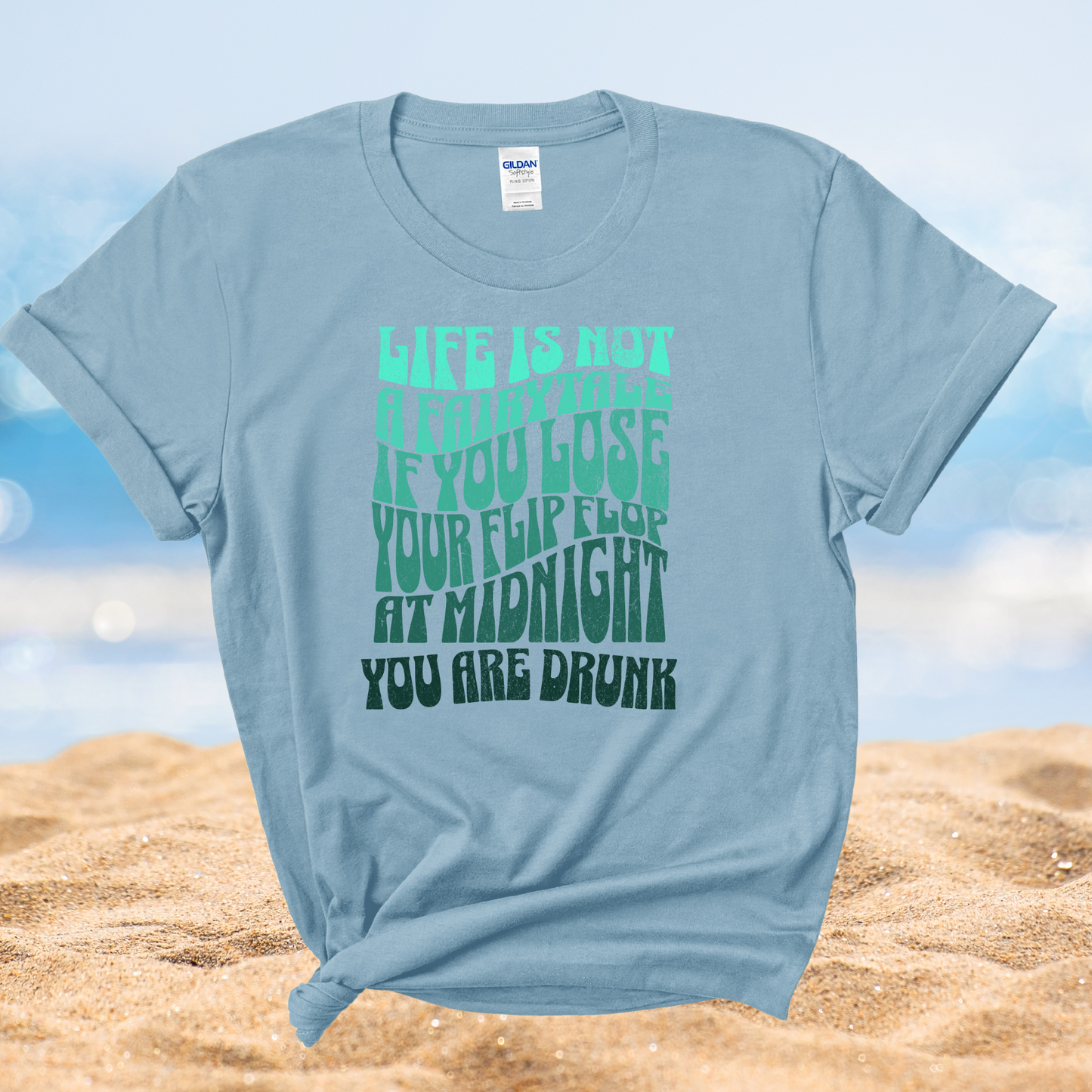 Retro Summer TShirt For Women Funny Beach Tee Lose Flip Flop Drunk