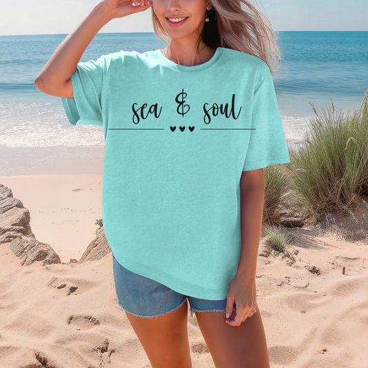 Sea And Soul Comfort Colors T-shirt For Beach Lovers
