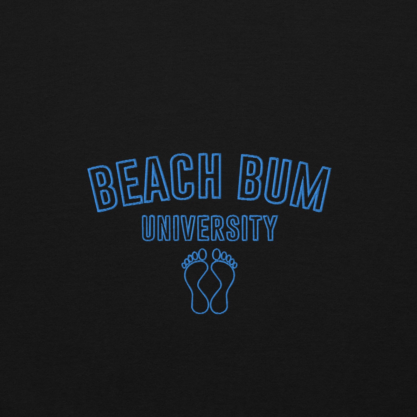 Beach Bum Sweatshirt Embroidered Beach Bum University Hoodie With Beach Feet