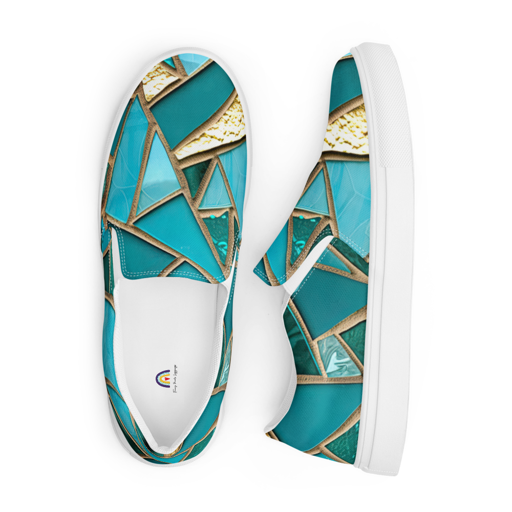 Sea Glass Beach Slip On Shoes For Women Bright Boho Sneakers