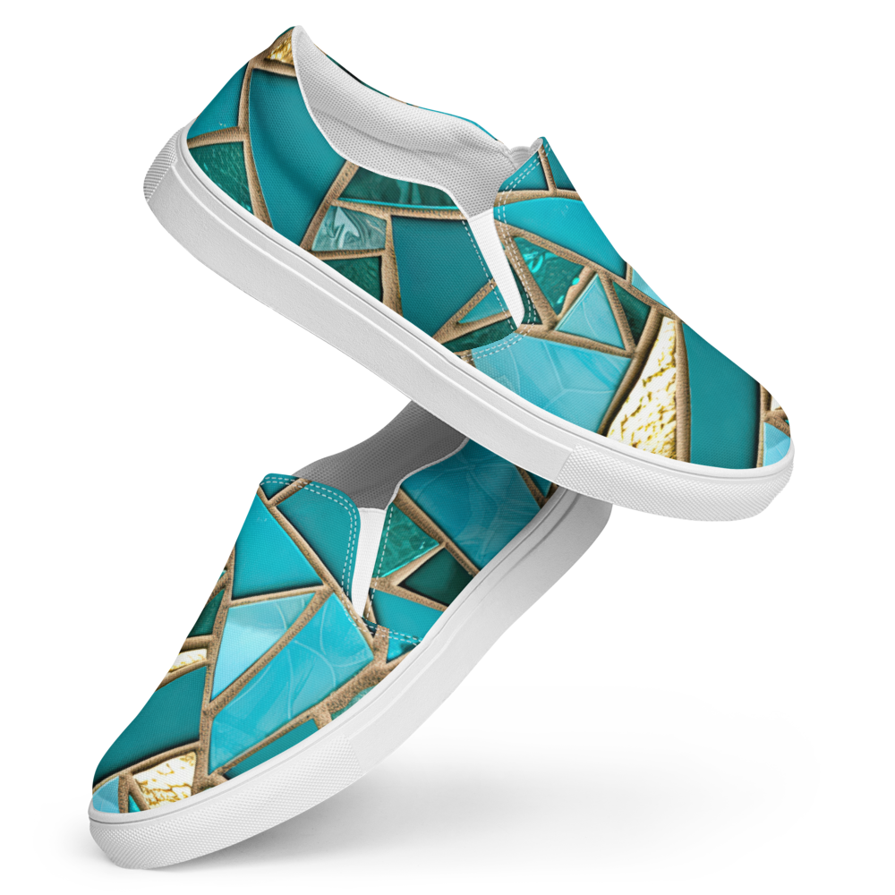 Sea Glass Beach Slip On Shoes For Women Bright Boho Sneakers