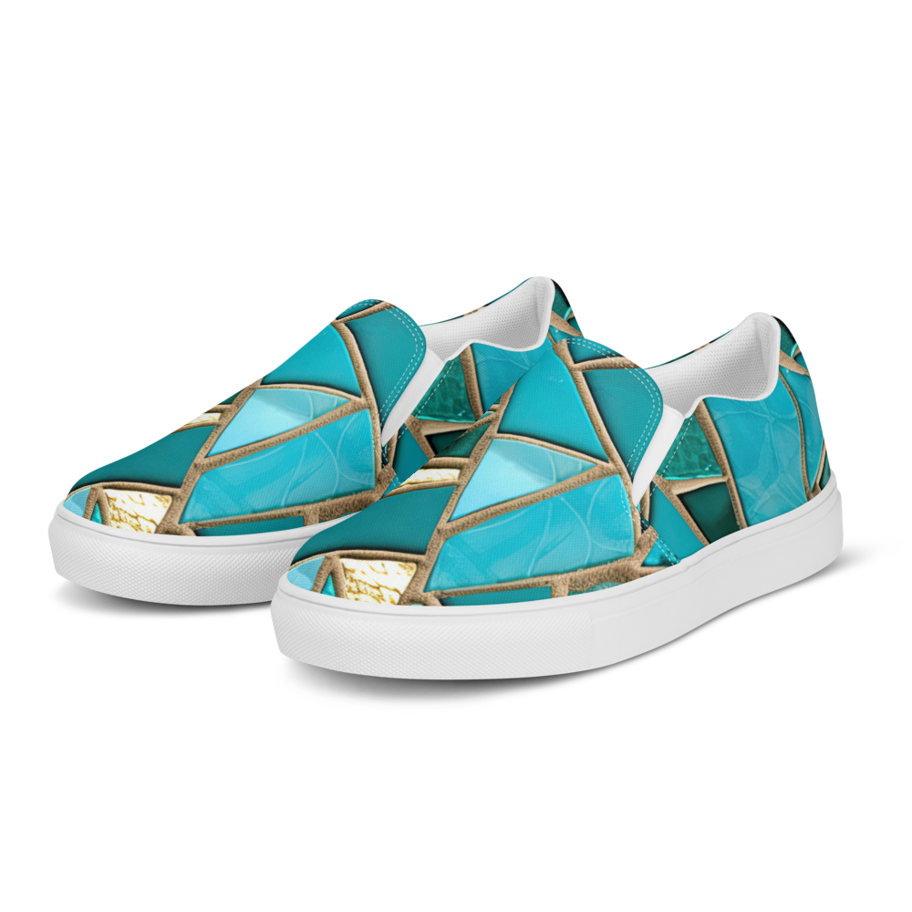 Sea Glass Beach Slip On Shoes For Women Bright Boho Sneakers