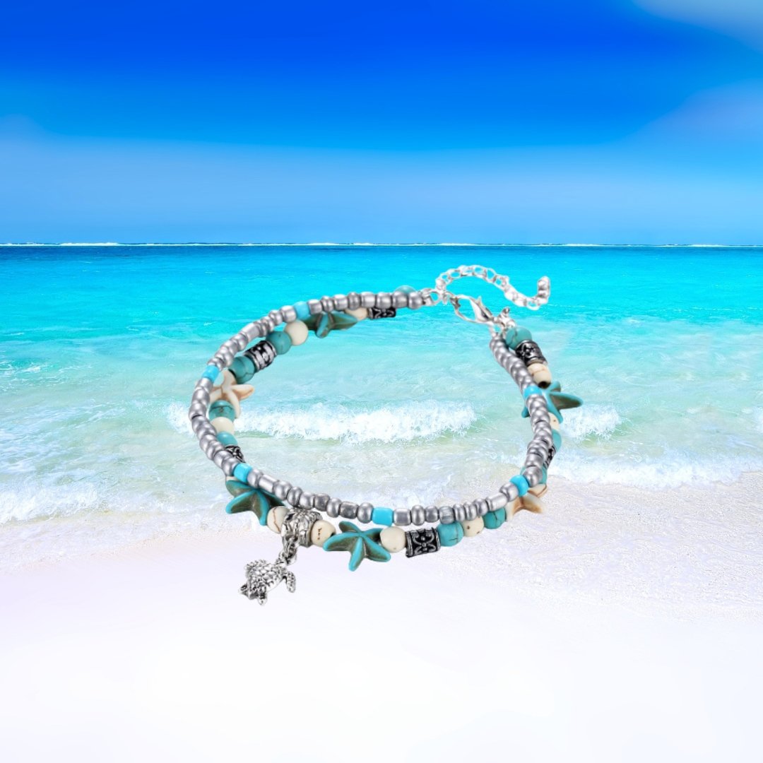 NEW! Boho Sea Turtle Beaded Ankle Bracelet Bohemian Jewelry Ships Free